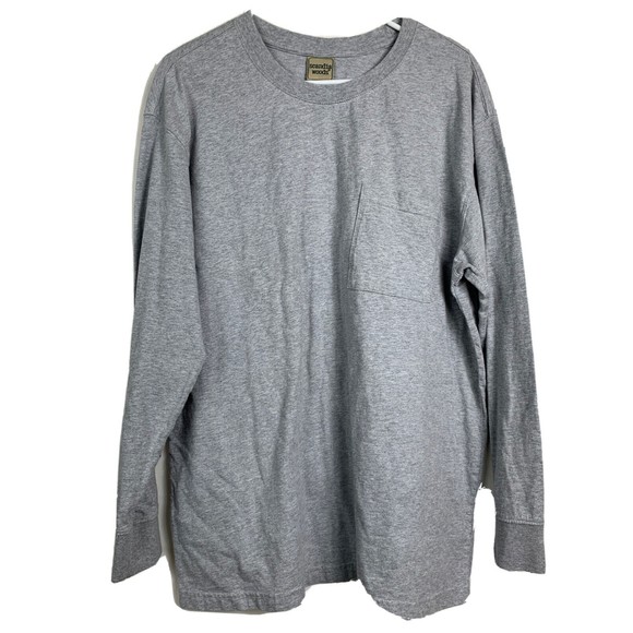 Men’s L Top Long Sleeve Pullover Gray Crewneck Casual Henley Scandia Woods EUC - Picture 4 of 11